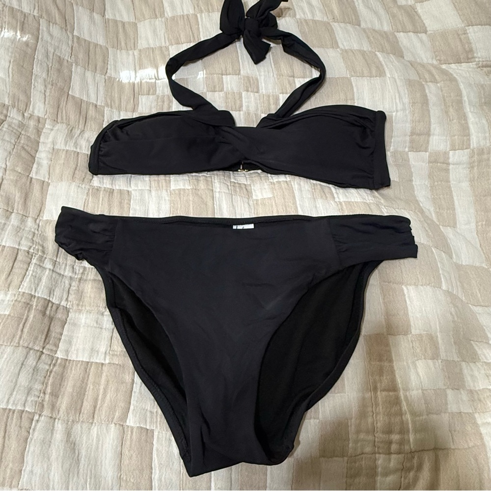 Leilani Twist Top Bikini Set in Black - Size 12
